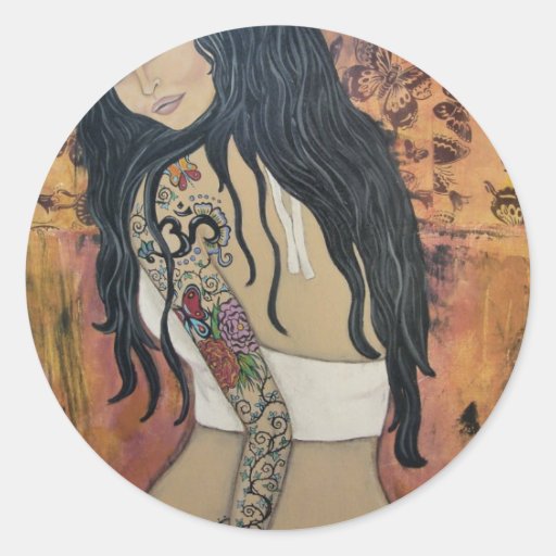 Pintura original de la "actitud" de Samantha Etiqueta