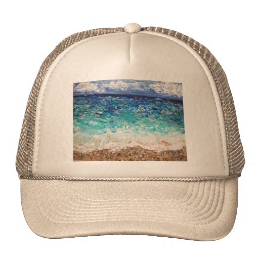 Pintura original del arte del océano del paisaje d gorros  