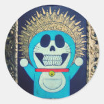 Pintura ortodoxa del dibujo animado del icono reli etiqueta redonda