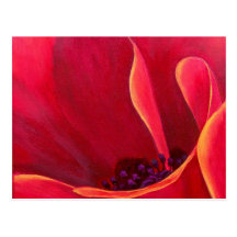 Pintura roja de la flor de la amapola - multi tarjeta postal