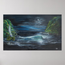 Pintura tropical de la playa encendido impresiones