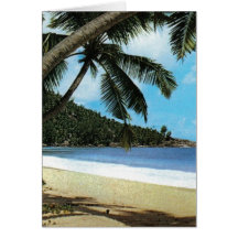 Pintura tropical de la playa felicitación