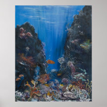 Pintura tropical del filón encendido impresiones