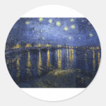 Pinturas de Van Gogh: Noche estrellada Van Gogh Rh Pegatinas Redondas