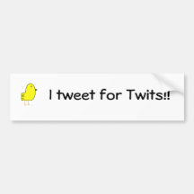 ¡Pio para los Twits!! Etiqueta De Parachoque