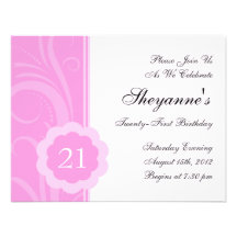 Pique la 21ra invitación de la fiesta de cumpleaño