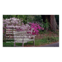 Pique las flores del banco del jardín plantillas de tarjeta de negocio
