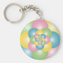 Pirámide de globos coloridos llavero