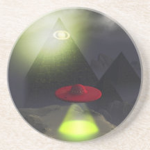 Pirámide de Illuminati y práctico de costa del UFO Posavasos Diseño