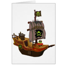 Pirata androide en una nave felicitacion 