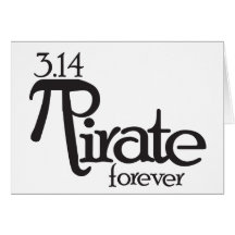 Pirata de la matemáticas para el día del pi tarjeton