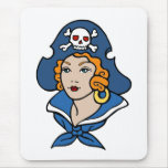Pirata del chica tapete de raton