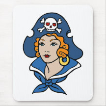 Pirata del chica tapete de raton