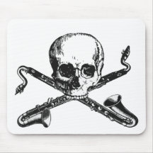 Pirata del clarinete bajo tapete de ratones