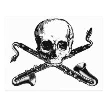 Pirata del clarinete bajo tarjeta postal