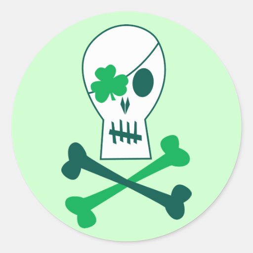 Pirata del día de St Patrick Pegatinas Redondas