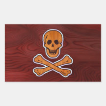 Pirata del embutido de la teca rectangular pegatinas