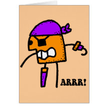 Pirata divertido Halloween Felicitaciones
