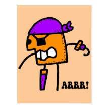 Pirata divertido Halloween Tarjeta Postal