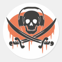 Pirata DJ Etiquetas Redondas