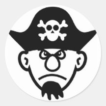Pirata enojado etiqueta redonda