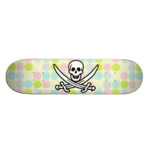 Pirata lindo; Colores en colores pastel, lunar Patin Personalizado