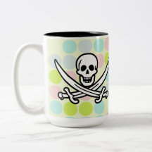 Pirata lindo; Colores en colores pastel, lunar Taza De Café