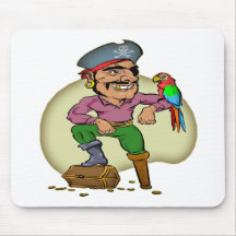 Pirata y loro tapetes de ratón