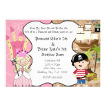Pirata y princesa Birthay Party Invitation Invitacion Personal