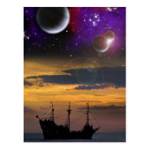 Piratas del espacio tarjeta postal