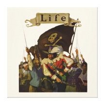 Piratas del vintage de la vida 1921 impresión en lona estirada