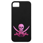 Piratas rosados personalizados cráneo y bandera pi iPhone 5 Case-Mate protector