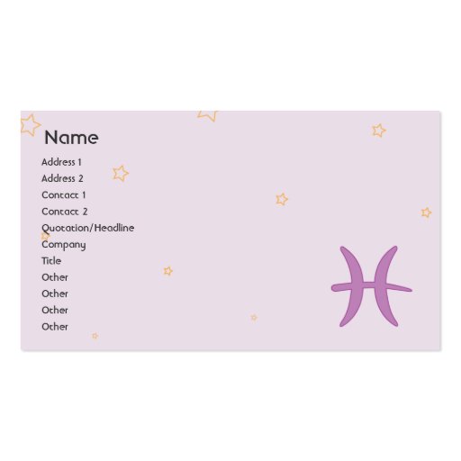 Piscis - negocio tarjeta de visita