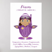 Piscis - poster del horóscopo del chica