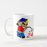 Piss blanco 24 del muchacho del dibujo animado taza de café