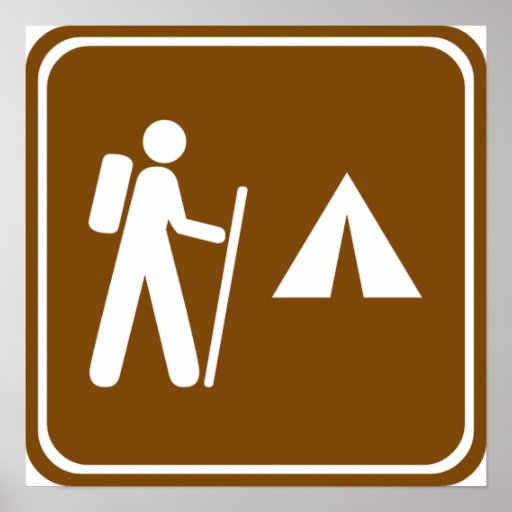 Pista de senderismo con la muestra de la carretera poster