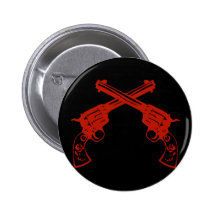 Pistolas cruzadas rojo retro pin