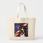Pitbull Bob con la bandera americana Bolsa De Mano