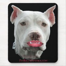 Pitbull con el lápiz labial Mousepad Alfombrilla De Ratón