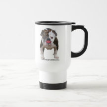 pitbull con el lápiz labial taza de café