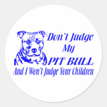 PITBULL NO JUZGAN PEGATINAS REDONDAS