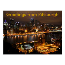 Pittsburgh céntrica, saludos de Pittsburgh Tarjetas Postales