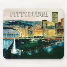 Pittsburgh en la oscuridad MousePad Tapetes De Raton