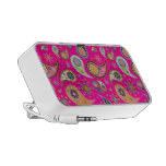 PixDezines Paisley retra, rosa fuerte Portátil Altavoces