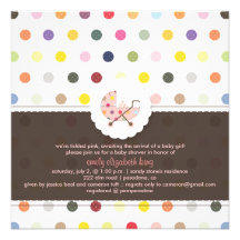 PixDezines Polkadots + Fiesta de bienvenida al beb Invitacion Personal