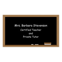 Pizarra de los profesores tarjeta de visita