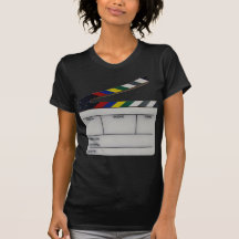 Pizarra del cineasta de la película de la tablilla camisetas