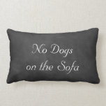 Pizarra ningunos perros en el sofá almohadas