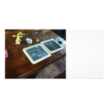 Pizarras de la escuela tarjetas fotograficas personalizadas