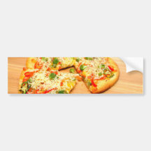 Pizza gastrónoma del Veggie Pegatina De Parachoque